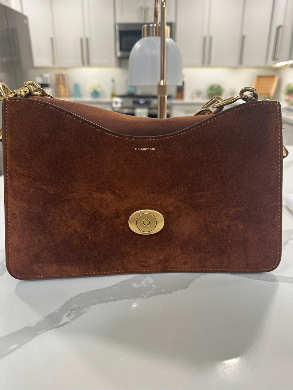 Coach Brown Suede Tabby Shoulder Bag in warm brown with Gold Hardware ๐๐๐ค - Picture 10 of 12